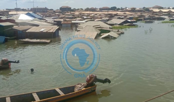 Health alert: Public toilet submerged in Oti River at Dambai