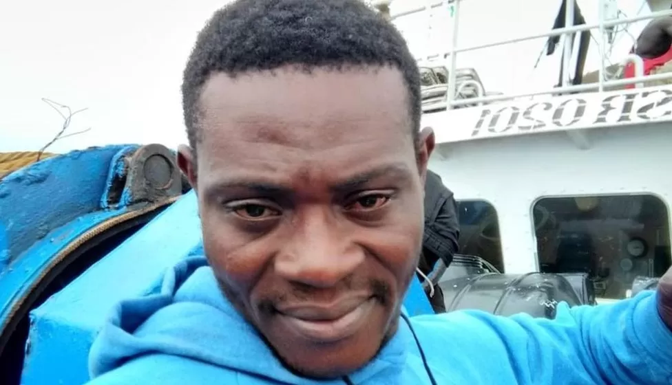 Ghana fishing: Abuse, corruption and death on Chinese vessels Bright Tsai Kweku took this photo after working without sleep for three days
