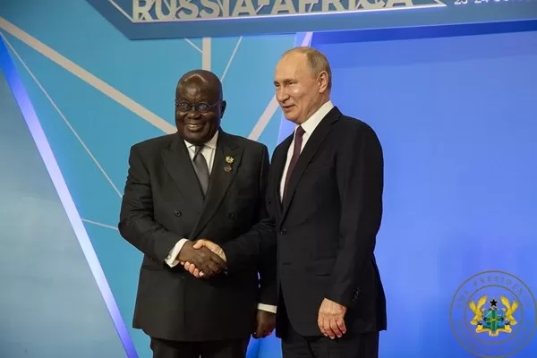 Ghana backs UN vote against Russia as 15 African states abstain President Akufo-Addo and Vladimir Putin
