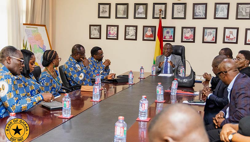 BoG delegation visits Chief Justice Baffoe-Bonnie to deepen institutional cooperation nationwide