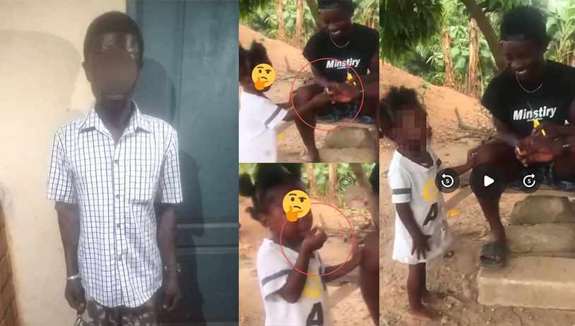 Man seen giving cigarette to child arrested as police launch investigation