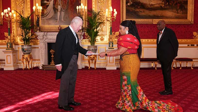 Ghana High Commissioner to the United Kingdom presents her Letters of Credence to His Majesty King Charles III