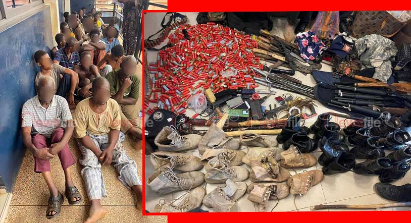 Joint police-military operation in Sampa leads to 24 arrests and illegal weapons seizure